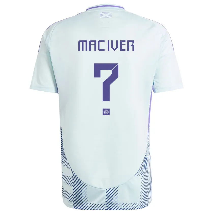 Danxen Bambino Maglia Scotland Sandy Maciver #0 Blu Menta Chiaro Kit Gara Away 24-26 Maglietta