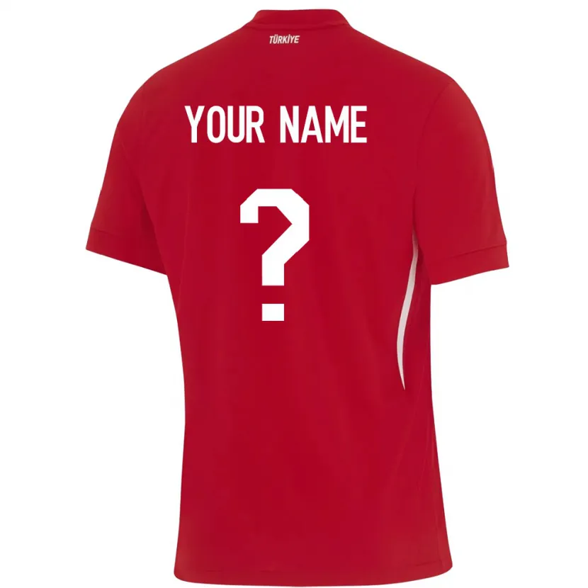 Danxen Bambino Maglia Turchia Il Tuo Nome #0 Rosso Kit Gara Away 24-26 Maglietta