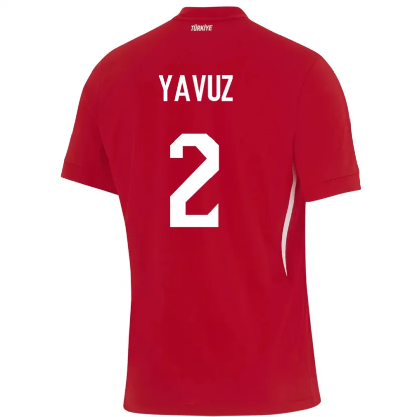 Danxen Bambino Maglia Turchia Batuhan Yavuz #2 Rosso Kit Gara Away 24-26 Maglietta