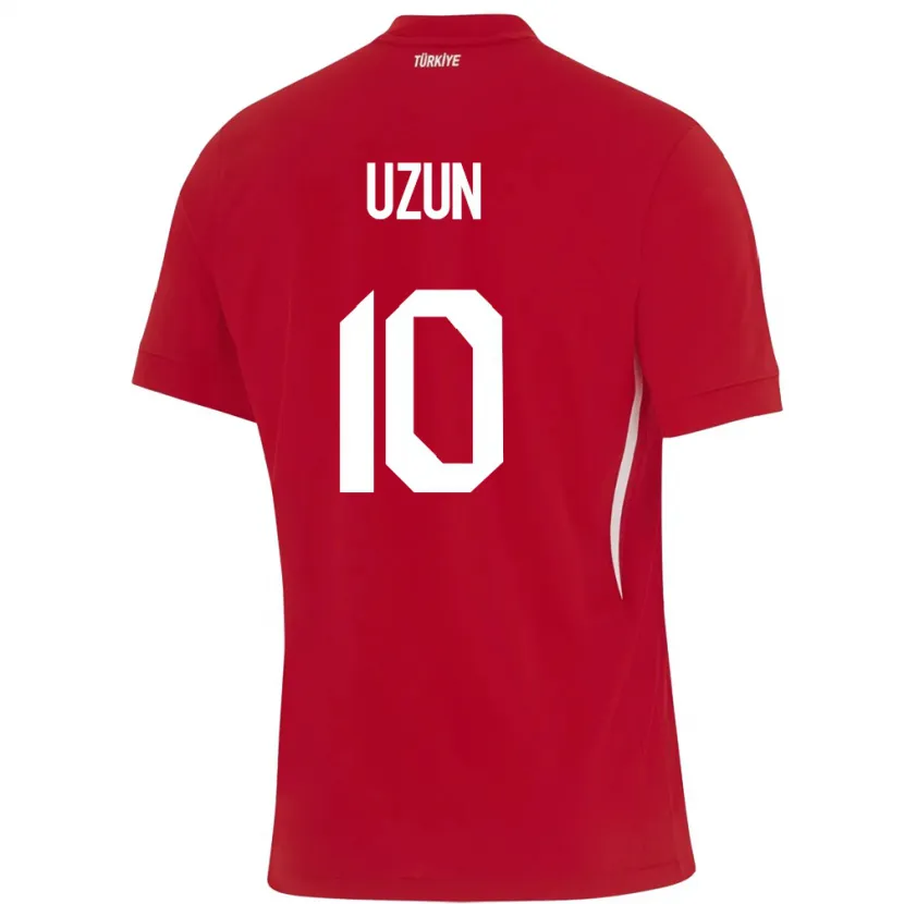 Danxen Bambino Maglia Turchia Emre Uzun #10 Rosso Kit Gara Away 24-26 Maglietta