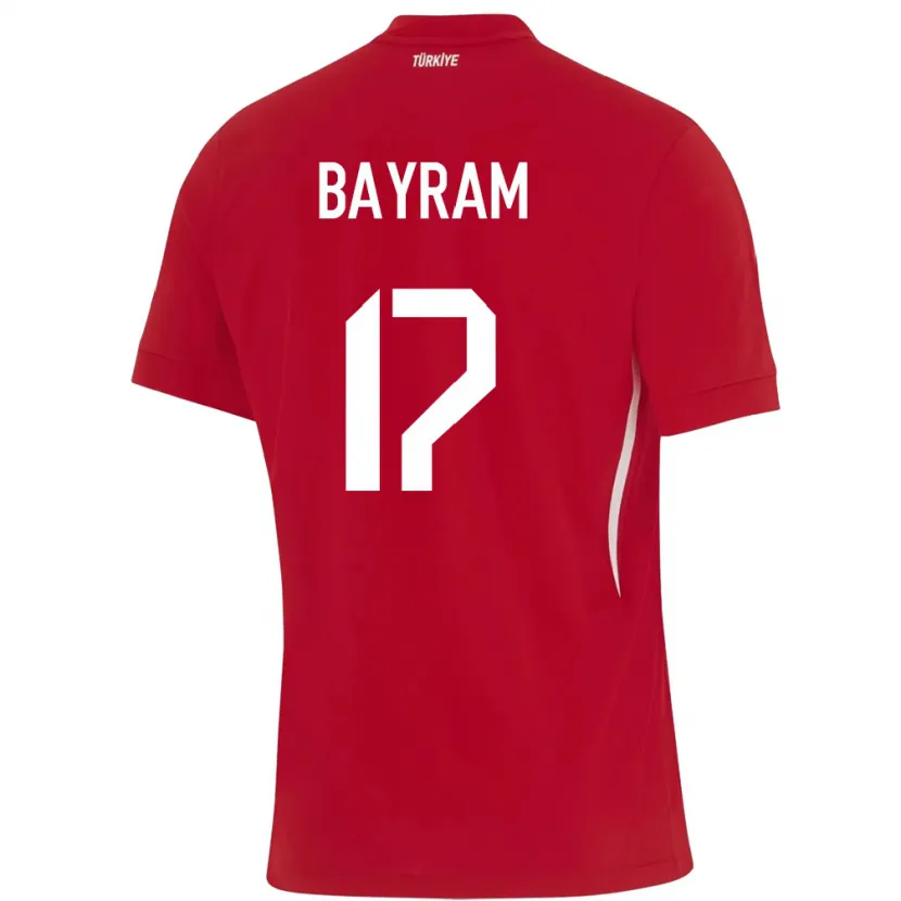 Danxen Bambino Maglia Turchia Abdurrahman Bayram #17 Rosso Kit Gara Away 24-26 Maglietta