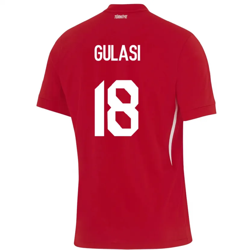 Danxen Bambino Maglia Turchia Ayman Gulasi #18 Rosso Kit Gara Away 24-26 Maglietta