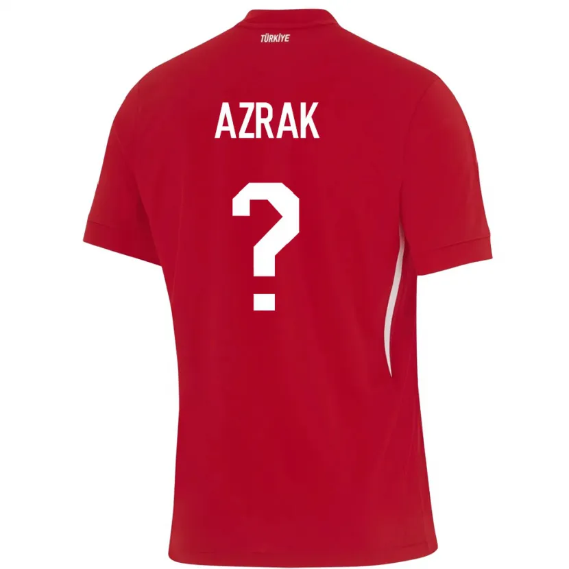 Danxen Bambino Maglia Turchia Yunus Azrak #0 Rosso Kit Gara Away 24-26 Maglietta