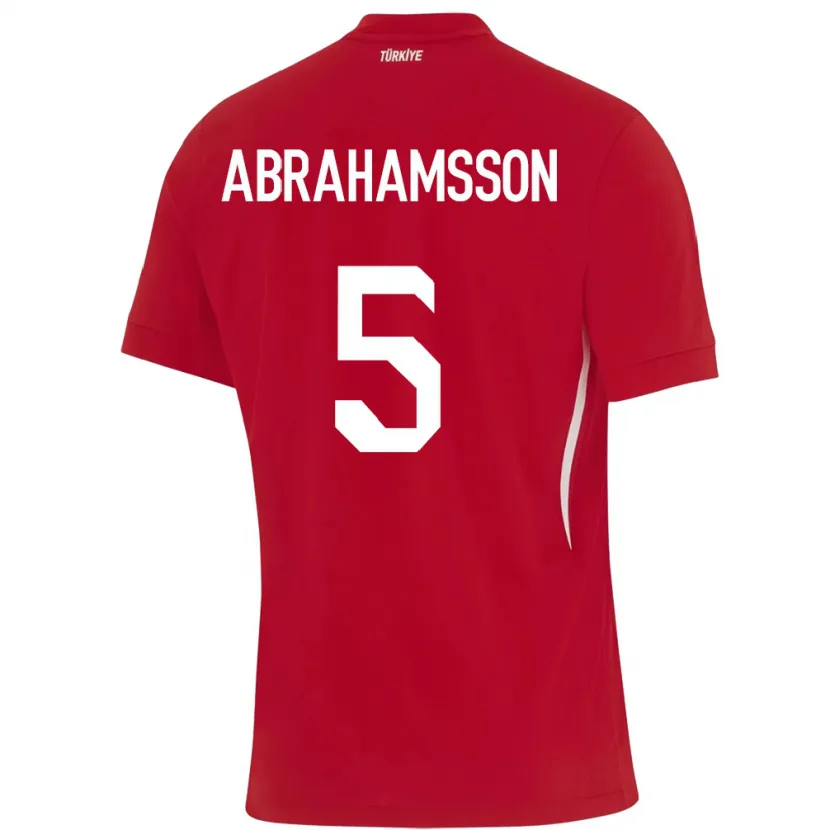 Danxen Bambino Maglia Turchia Sejde Aylin Abrahamsson #5 Rosso Kit Gara Away 24-26 Maglietta