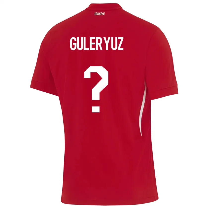 Danxen Bambino Maglia Turchia Göknur Güleryüz #0 Rosso Kit Gara Away 24-26 Maglietta