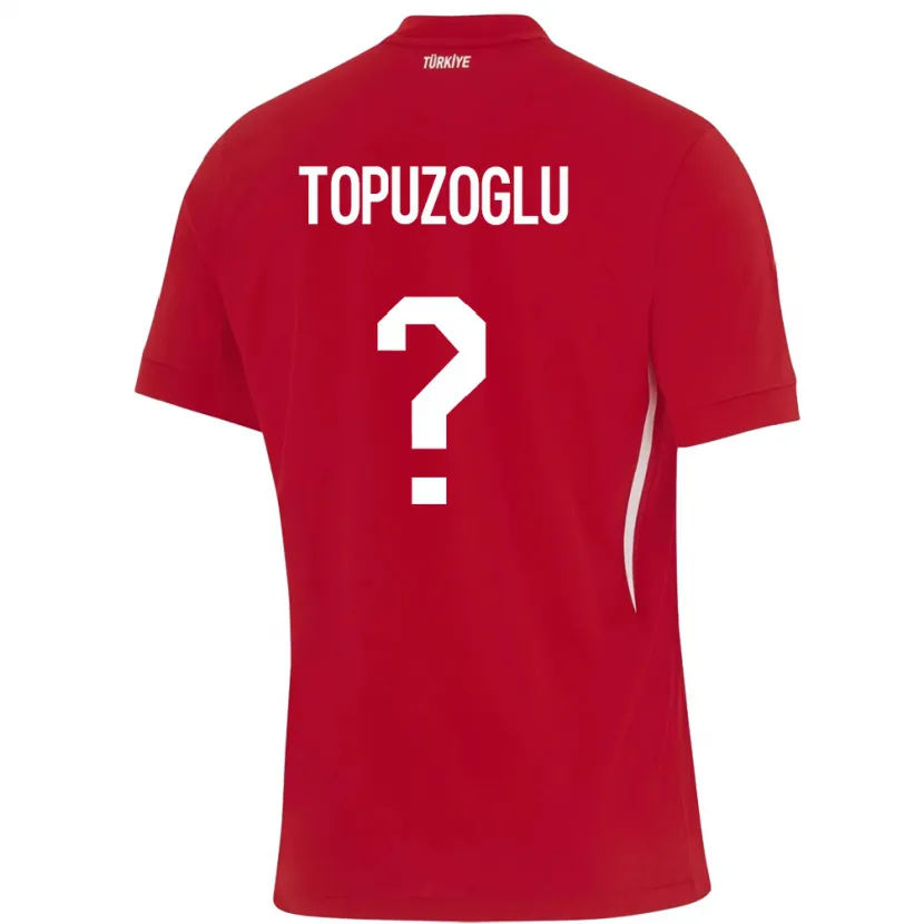 Danxen Bambino Maglia Turchia Berna Topuzoğlu #0 Rosso Kit Gara Away 24-26 Maglietta