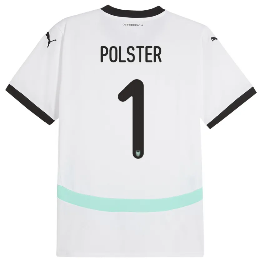 Danxen Bambino Maglia Austria Nikolas Polster #1 Bianco Kit Gara Away 24-26 Maglietta