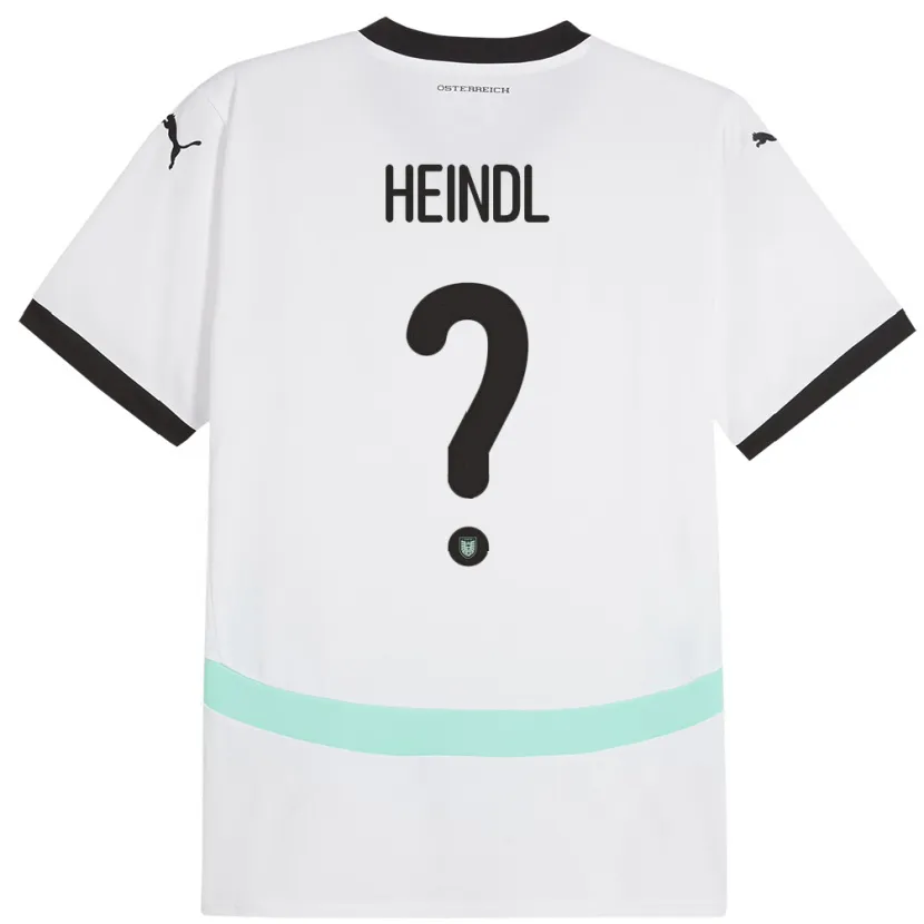 Danxen Bambino Maglia Austria David Heindl #0 Bianco Kit Gara Away 24-26 Maglietta