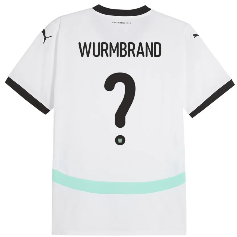 Danxen Bambino Maglia Austria Nikolaus Wurmbrand #0 Bianco Kit Gara Away 24-26 Maglietta