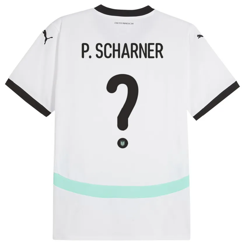 Danxen Bambino Maglia Austria Paul Scharner #0 Bianco Kit Gara Away 24-26 Maglietta