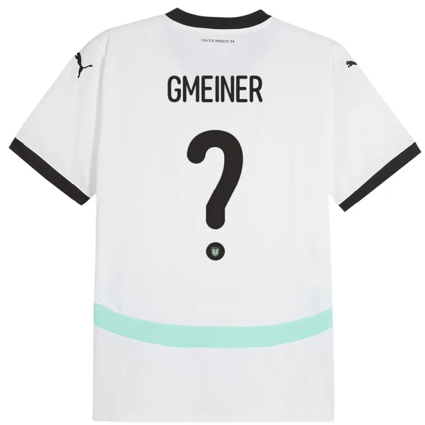 Danxen Bambino Maglia Austria Paulo Gmeiner #0 Bianco Kit Gara Away 24-26 Maglietta