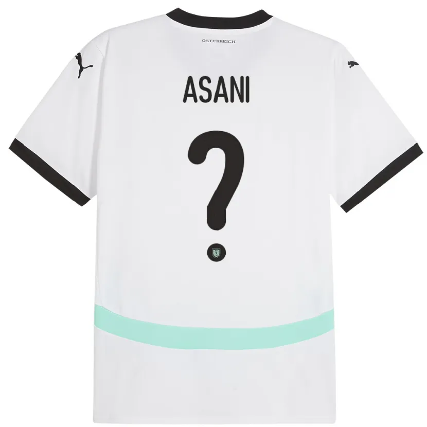 Danxen Bambino Maglia Austria Amir Asani #0 Bianco Kit Gara Away 24-26 Maglietta