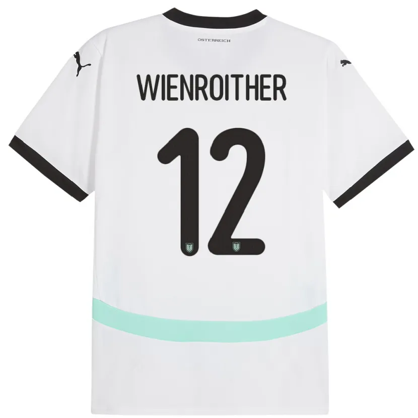 Danxen Bambino Maglia Austria Laura Wienroither #12 Bianco Kit Gara Away 24-26 Maglietta