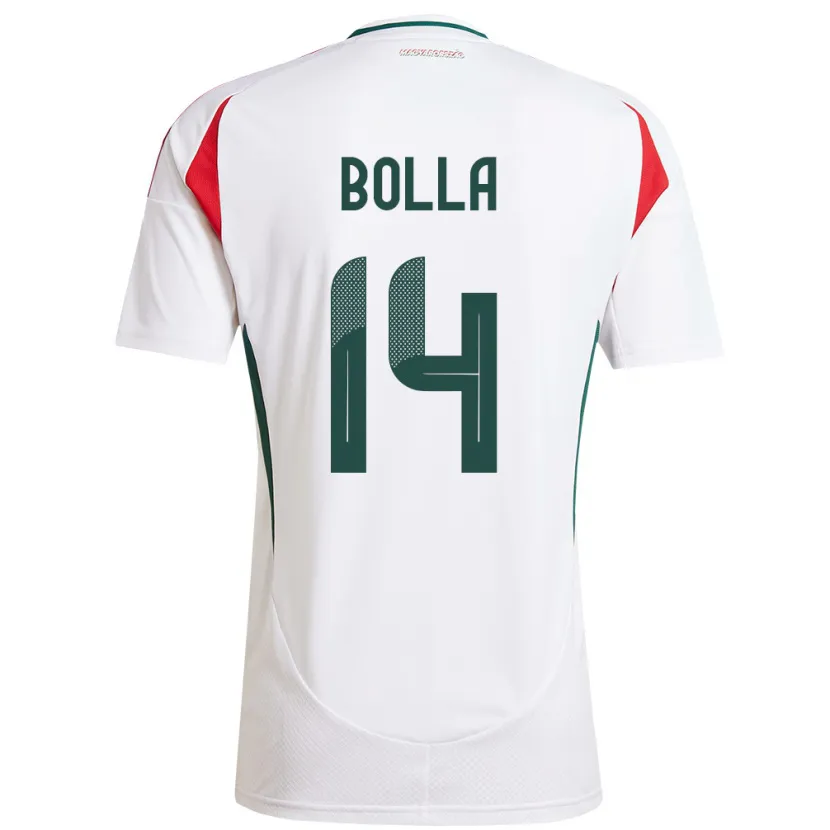 Danxen Bambino Maglia Ungheria Bendegúz Bolla #14 Bianco Kit Gara Away 24-26 Maglietta