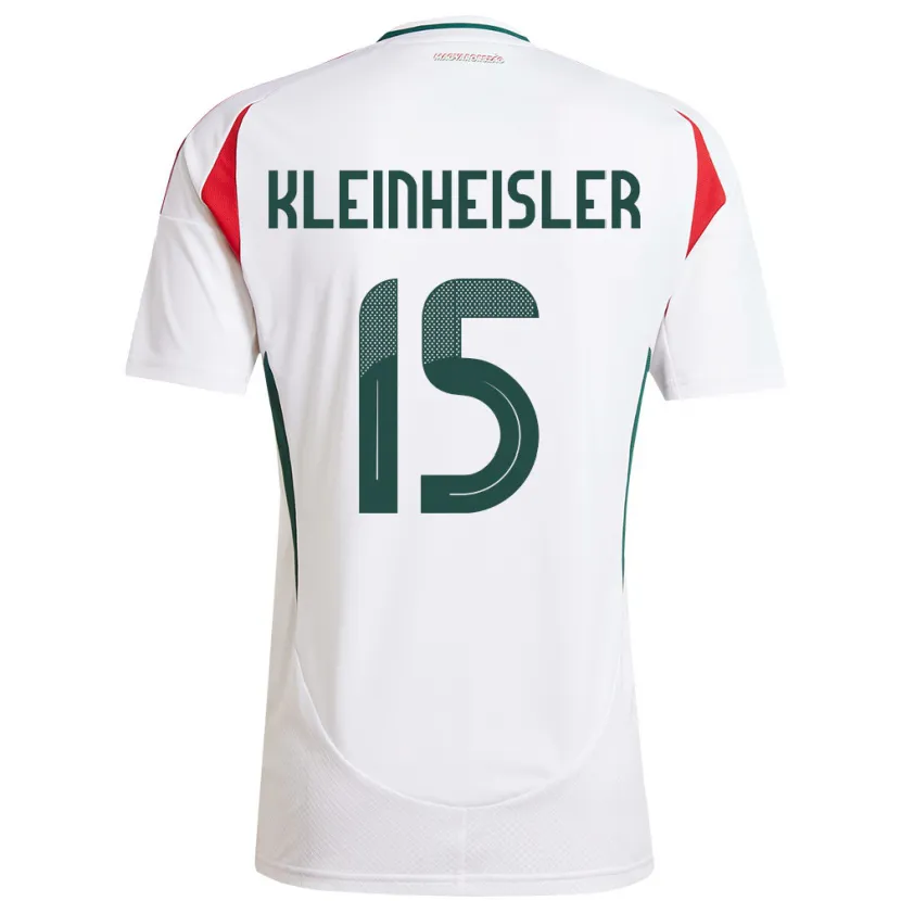 Danxen Bambino Maglia Ungheria László Kleinheisler #15 Bianco Kit Gara Away 24-26 Maglietta