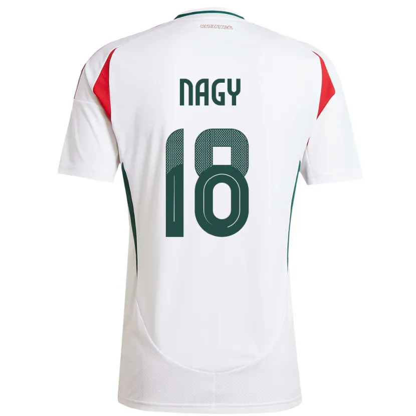 Danxen Bambino Maglia Ungheria Zsolt Nagy #18 Bianco Kit Gara Away 24-26 Maglietta