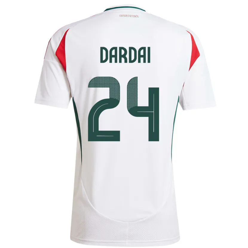 Danxen Bambino Maglia Ungheria Márton Dárdai #24 Bianco Kit Gara Away 24-26 Maglietta