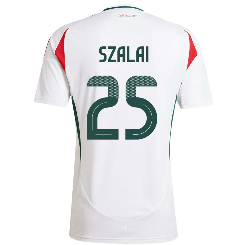 Danxen Bambino Maglia Ungheria Gábor Szalai #25 Bianco Kit Gara Away 24-26 Maglietta