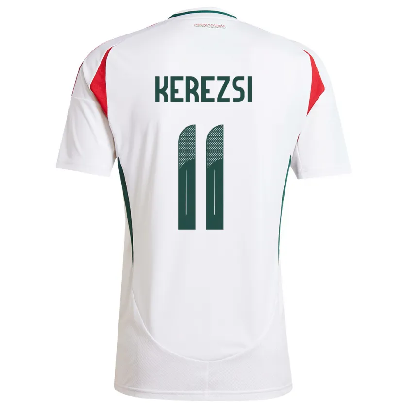 Danxen Bambino Maglia Ungheria Zalán Kerezsi #11 Bianco Kit Gara Away 24-26 Maglietta