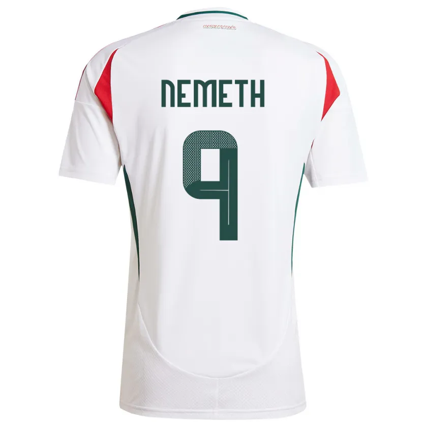 Danxen Bambino Maglia Ungheria András Németh #9 Bianco Kit Gara Away 24-26 Maglietta