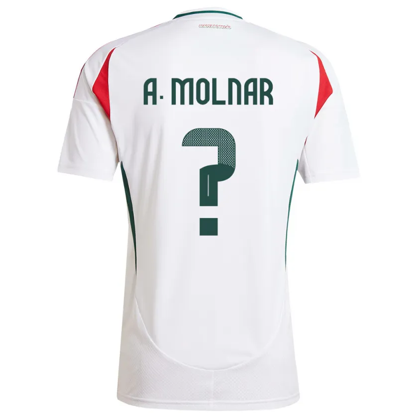 Danxen Bambino Maglia Ungheria Ádin Molnár #0 Bianco Kit Gara Away 24-26 Maglietta