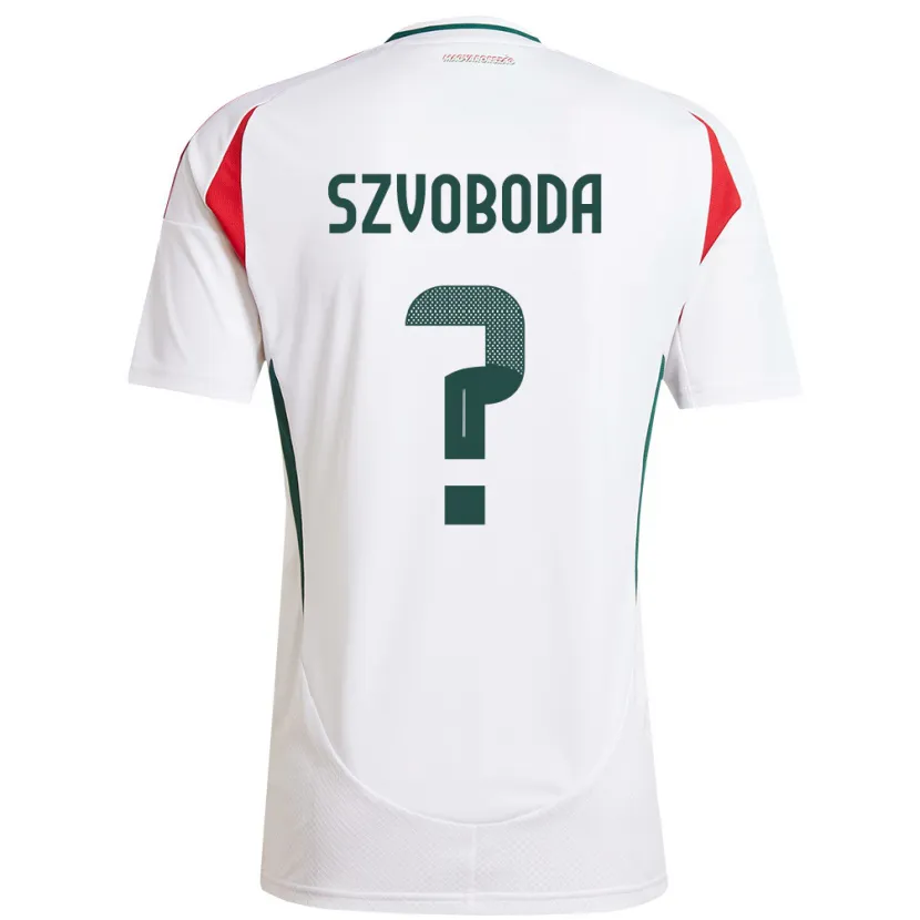 Danxen Bambino Maglia Ungheria Dániel Szvoboda #0 Bianco Kit Gara Away 24-26 Maglietta