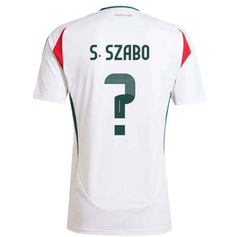 Danxen Bambino Maglia Ungheria Szilárd Szabó #0 Bianco Kit Gara Away 24-26 Maglietta