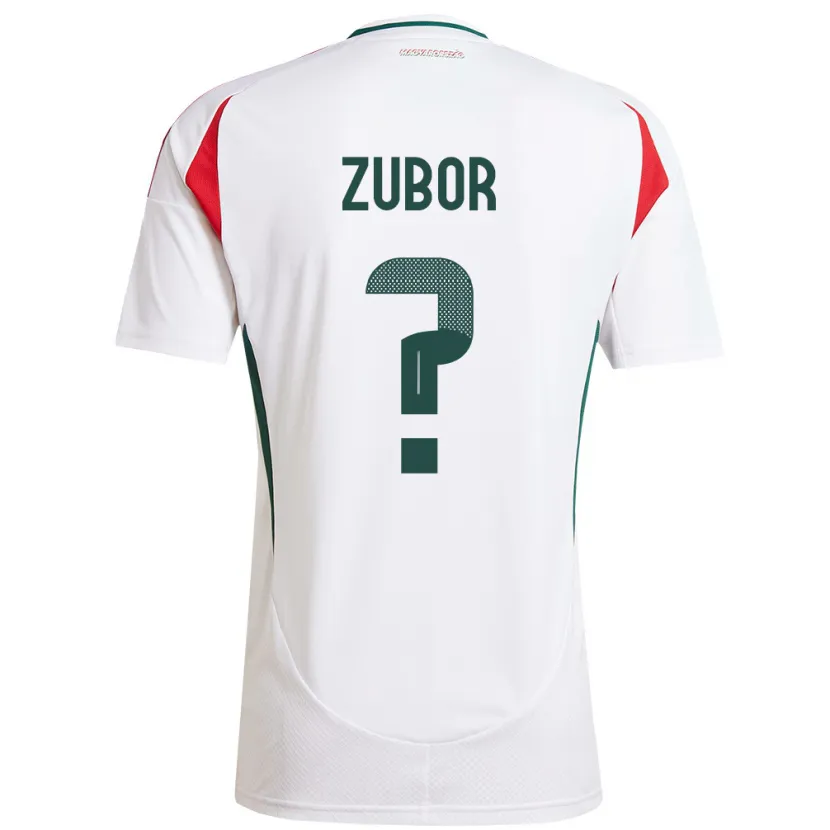 Danxen Bambino Maglia Ungheria Ádám Zubor #0 Bianco Kit Gara Away 24-26 Maglietta