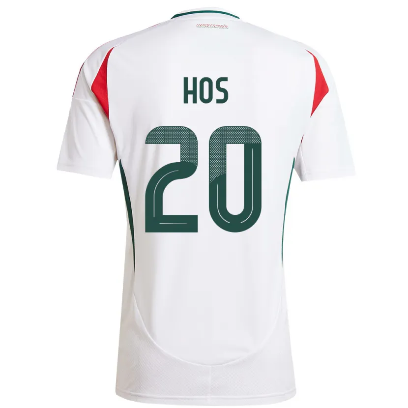 Danxen Bambino Maglia Ungheria Zsombor Hős #20 Bianco Kit Gara Away 24-26 Maglietta