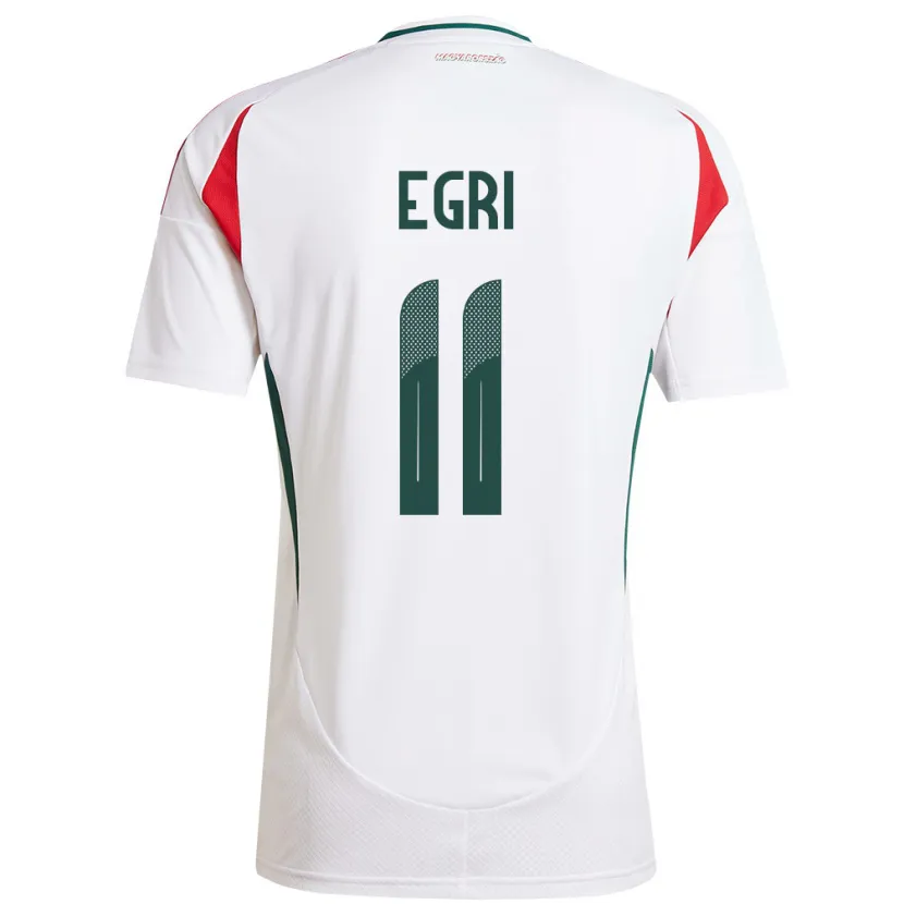 Danxen Bambino Maglia Ungheria Imre Egri #11 Bianco Kit Gara Away 24-26 Maglietta