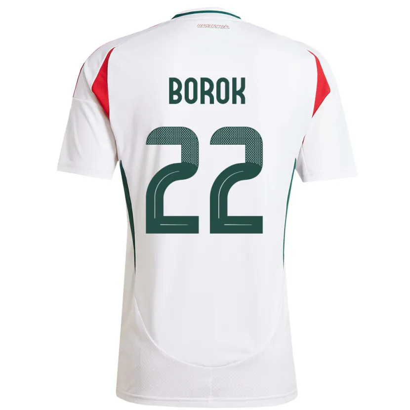 Danxen Bambino Maglia Ungheria Dorina Borók #22 Bianco Kit Gara Away 24-26 Maglietta