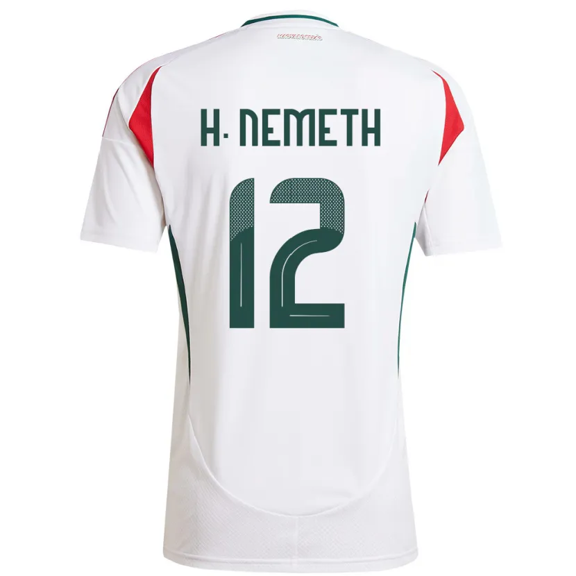 Danxen Bambino Maglia Ungheria Hanna Németh #12 Bianco Kit Gara Away 24-26 Maglietta