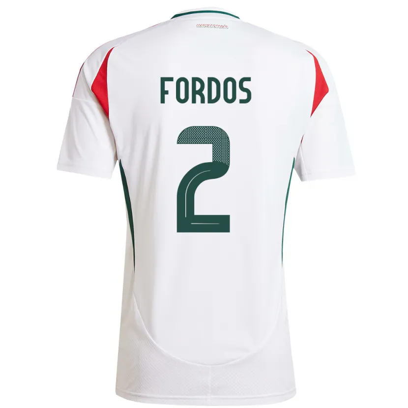 Danxen Bambino Maglia Ungheria Beatrix Fördős #2 Bianco Kit Gara Away 24-26 Maglietta