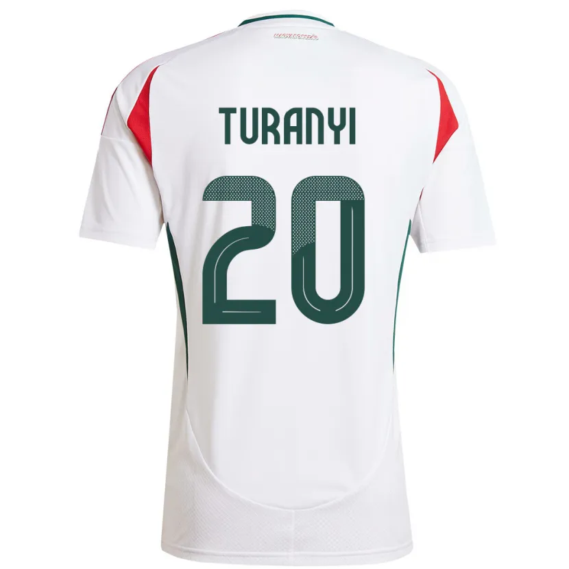 Danxen Bambino Maglia Ungheria Lilla Turányi #20 Bianco Kit Gara Away 24-26 Maglietta