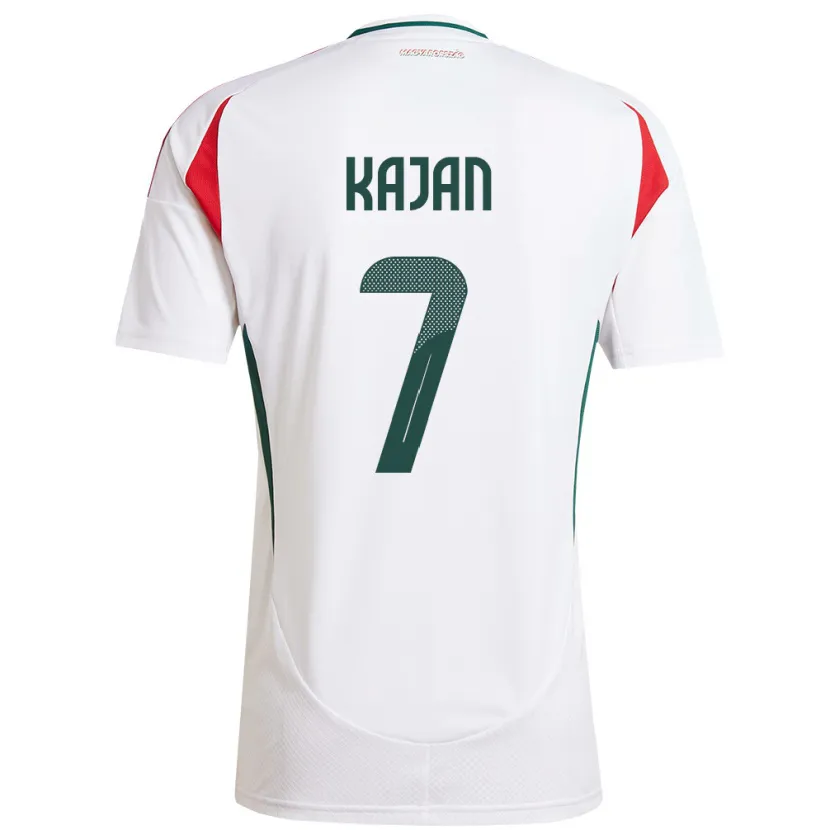 Danxen Bambino Maglia Ungheria Zsanett Kaján #7 Bianco Kit Gara Away 24-26 Maglietta