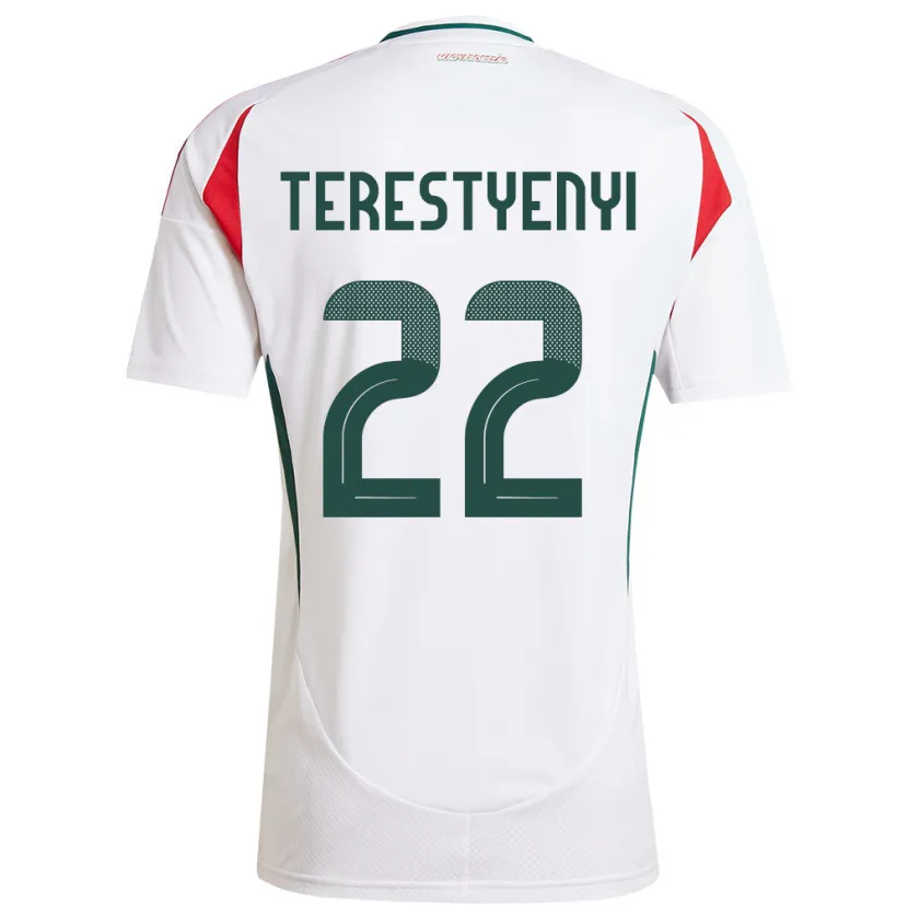 Danxen Bambino Maglia Ungheria Anna Terestyényi #22 Bianco Kit Gara Away 24-26 Maglietta