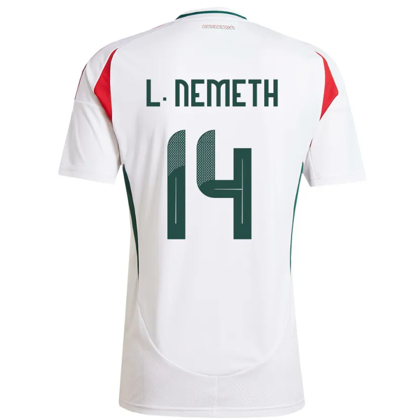Danxen Bambino Maglia Ungheria Loretta Németh #14 Bianco Kit Gara Away 24-26 Maglietta
