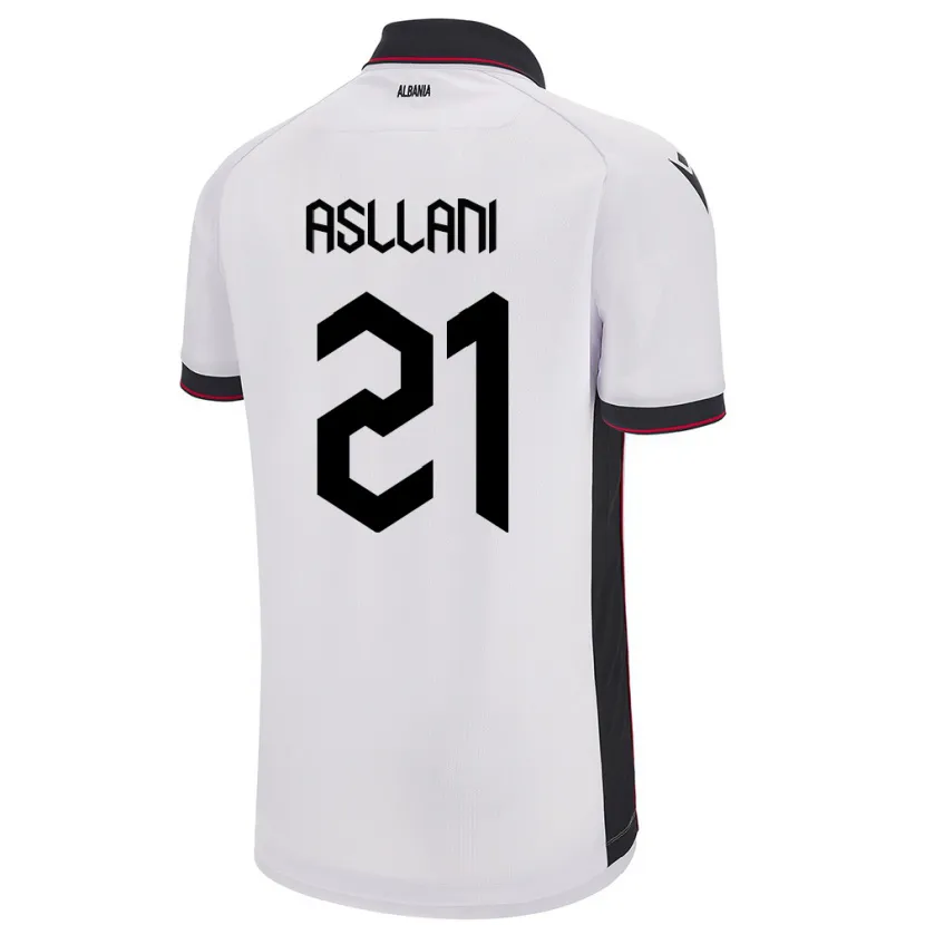 Danxen Bambino Maglia Albania Kristjan Asllani #21 Bianco Kit Gara Away 24-26 Maglietta
