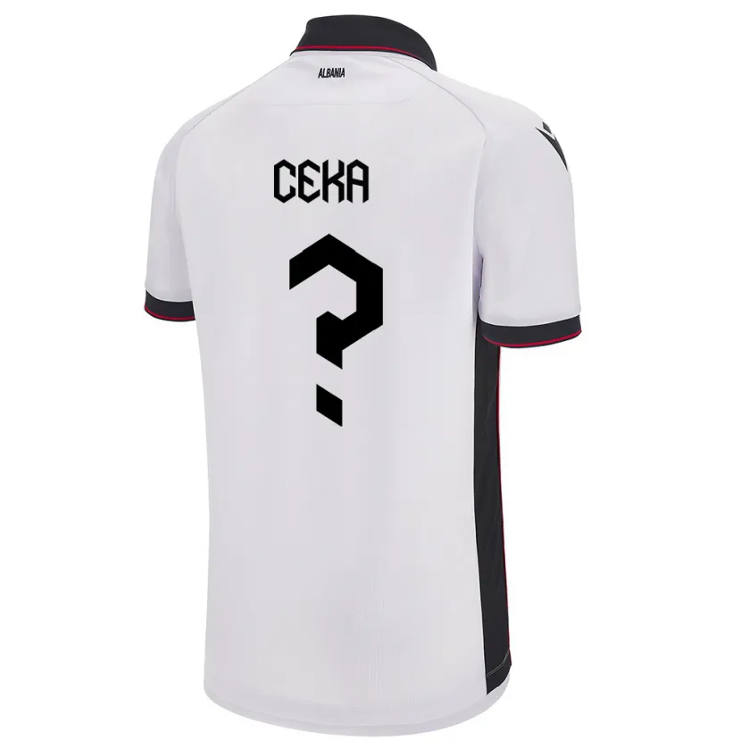 Danxen Bambino Maglia Albania Fatmir Ceka #0 Bianco Kit Gara Away 24-26 Maglietta