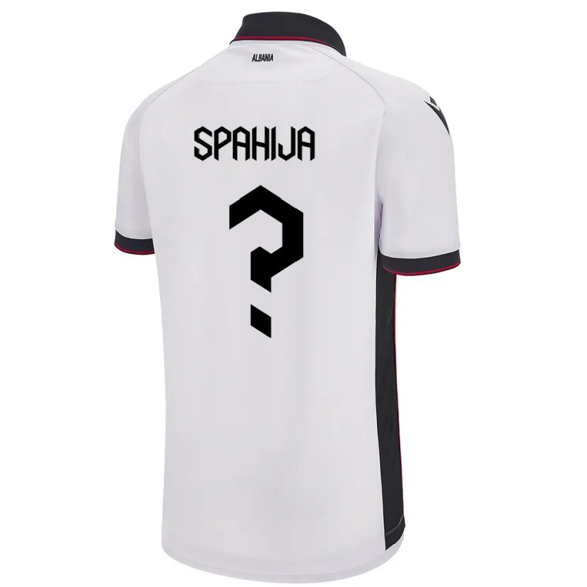 Danxen Bambino Maglia Albania Flori Spahija #0 Bianco Kit Gara Away 24-26 Maglietta