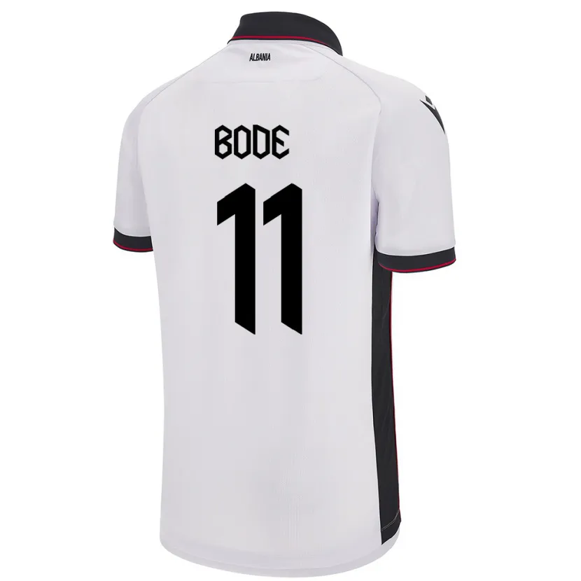 Danxen Bambino Maglia Albania Ersi Bode #11 Bianco Kit Gara Away 24-26 Maglietta