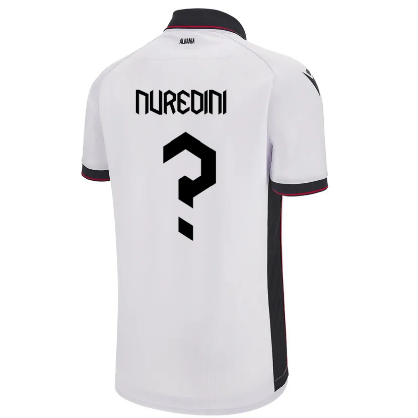 Danxen Bambino Maglia Albania Ardit Nuredini #0 Bianco Kit Gara Away 24-26 Maglietta