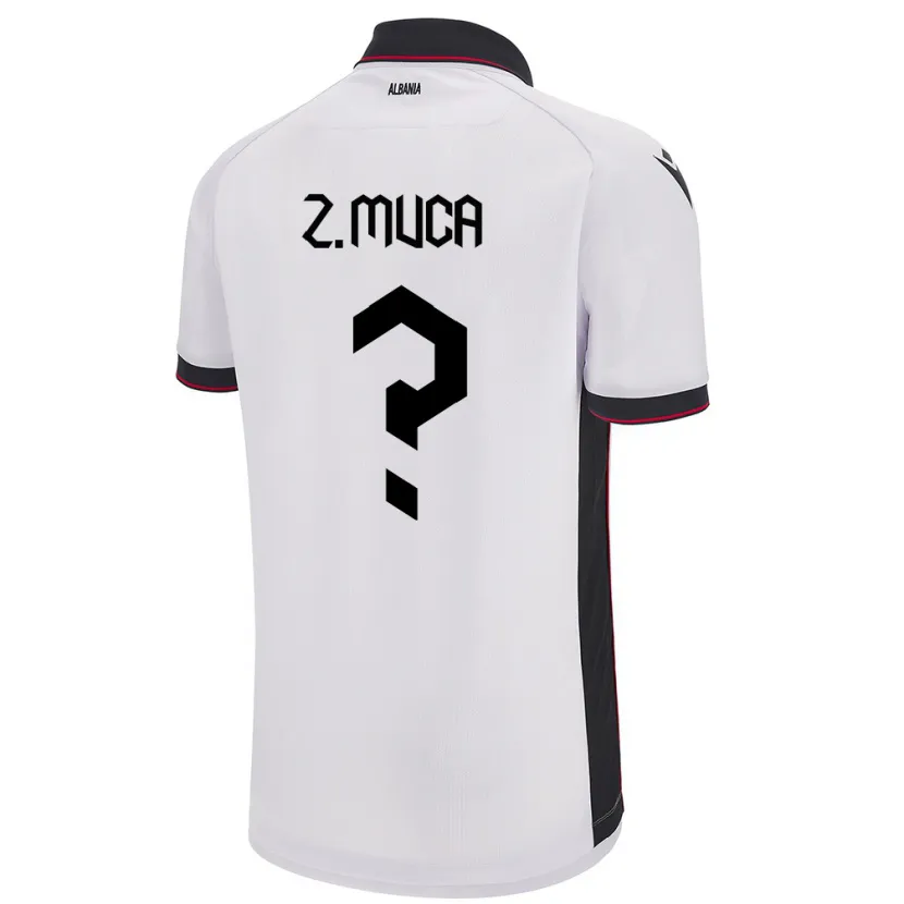Danxen Bambino Maglia Albania Zylyf Muça #0 Bianco Kit Gara Away 24-26 Maglietta