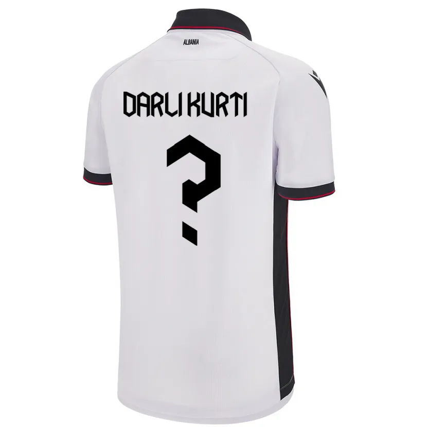 Danxen Bambino Maglia Albania Darli Kurti #0 Bianco Kit Gara Away 24-26 Maglietta
