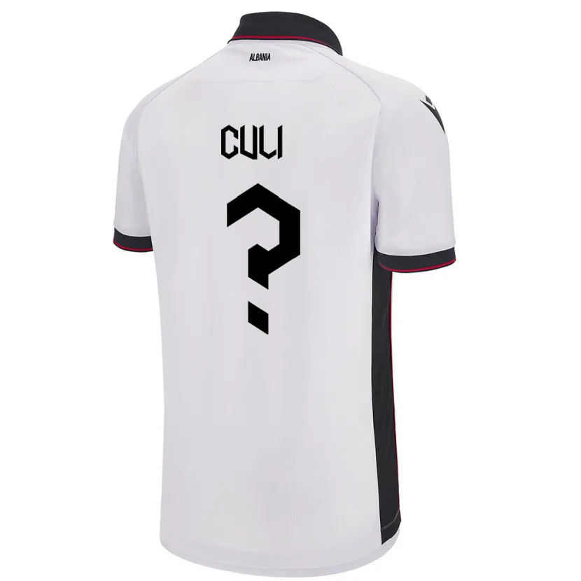 Danxen Bambino Maglia Albania Daniel Culi #0 Bianco Kit Gara Away 24-26 Maglietta