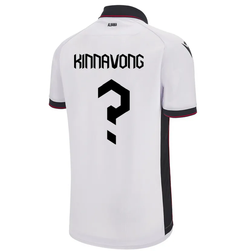 Danxen Bambino Maglia Albania Jordan Kinnavong #0 Bianco Kit Gara Away 24-26 Maglietta