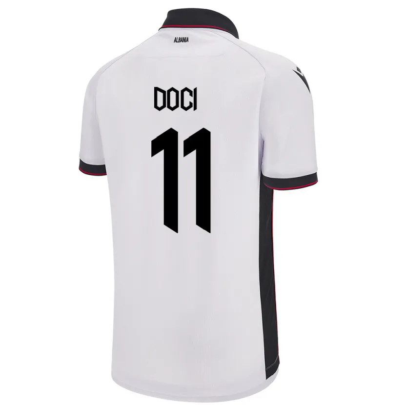 Danxen Bambino Maglia Albania Megi Doçi #11 Bianco Kit Gara Away 24-26 Maglietta