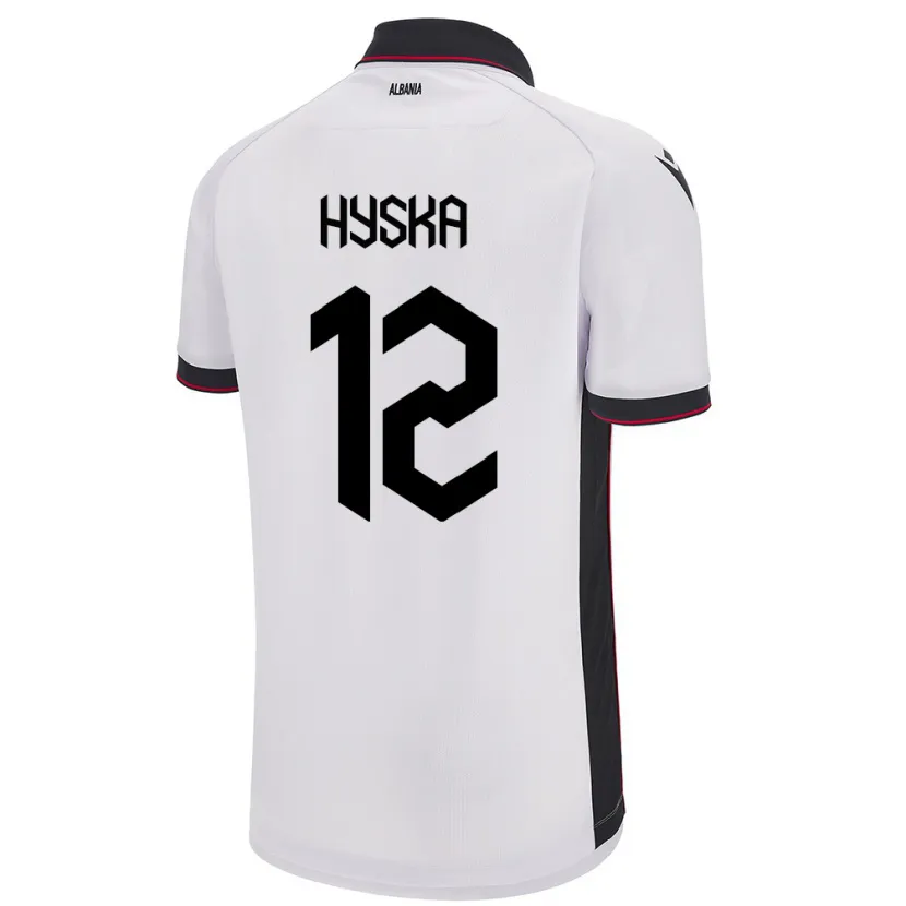Danxen Bambino Maglia Albania Antigona Hyska #12 Bianco Kit Gara Away 24-26 Maglietta