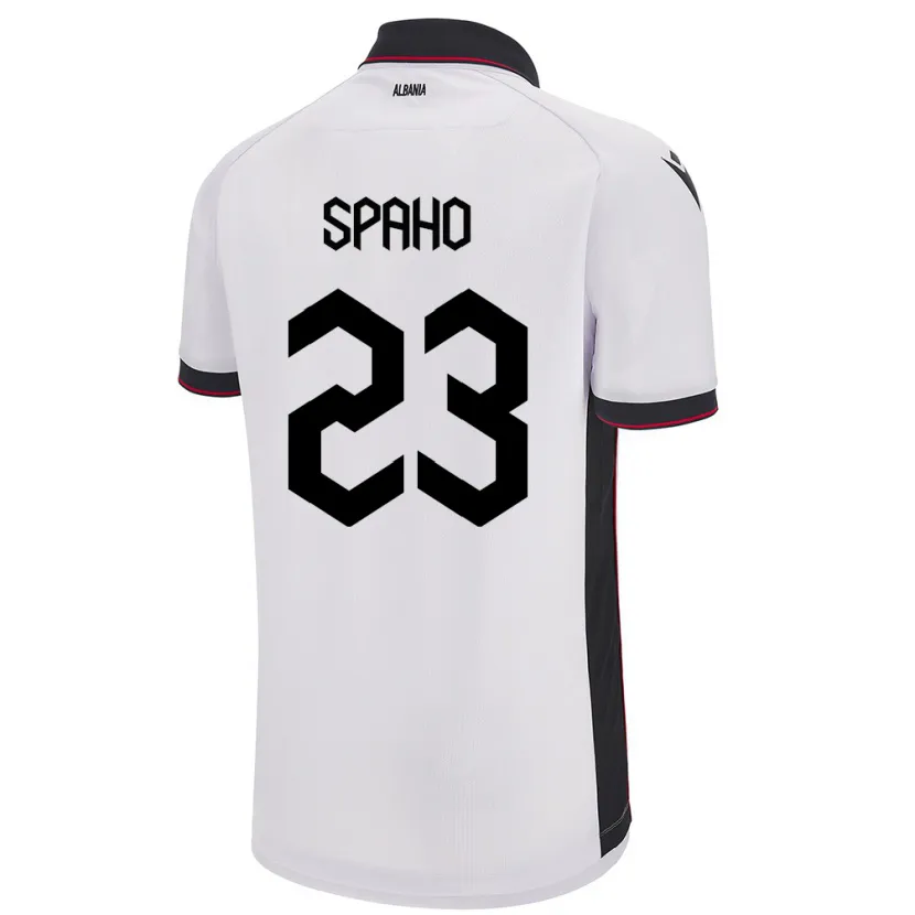Danxen Bambino Maglia Albania Klesjana Spaho #23 Bianco Kit Gara Away 24-26 Maglietta