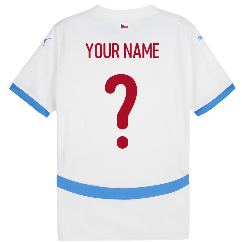 Danxen Bambino Maglia Cechia Il Tuo Nome #0 Bianco Kit Gara Away 24-26 Maglietta